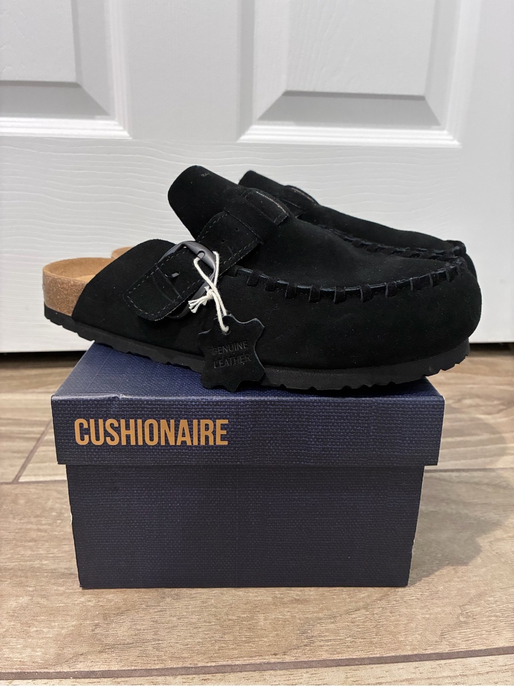 Cushionaire Canoe Black Suede Women’s Slip-On Mule